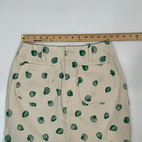 Anthropologie Maeve Colette Skirt Mini Edition Size S Seashell Print EUC - Picture 11 of 14